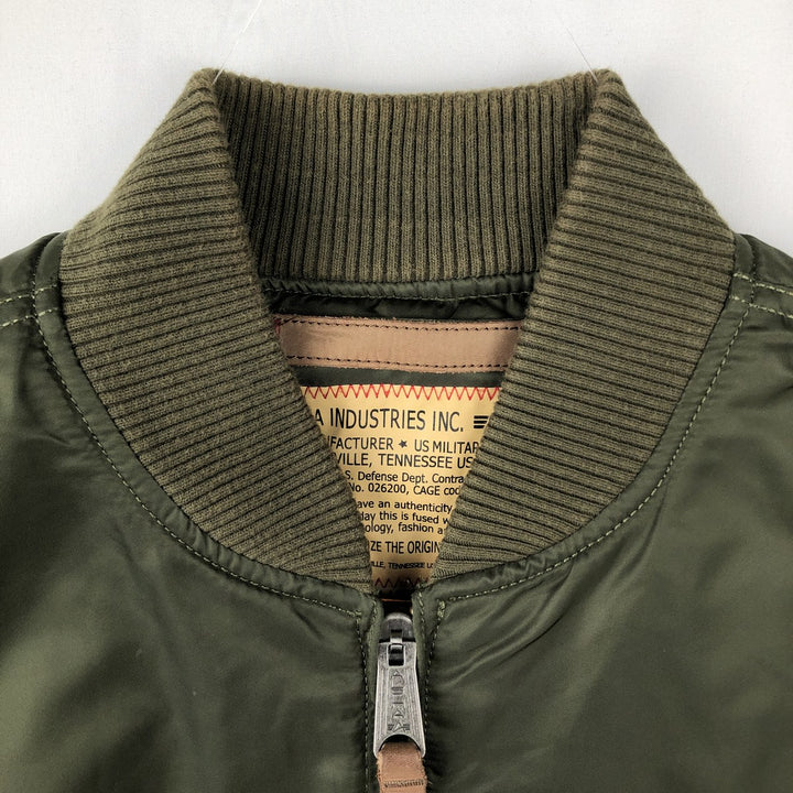 Civilian Alpha ALPHA padded military flight jacket, men's size L Nylon Khaki type Vintage Second Hand