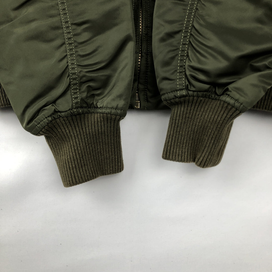 Civilian Alpha ALPHA padded military flight jacket, men's size L Nylon Khaki type Vintage Second Hand