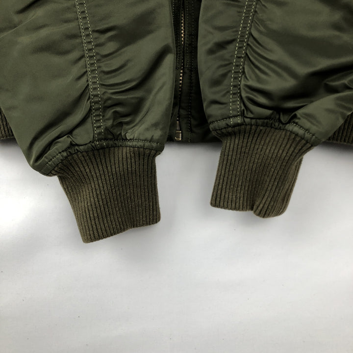 Civilian Alpha ALPHA padded military flight jacket, men's size L Nylon Khaki type Vintage Second Hand