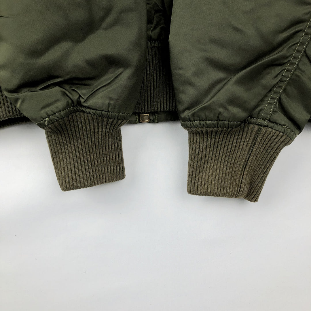 Civilian Alpha ALPHA padded military flight jacket, men's size L Nylon Khaki type Vintage Second Hand