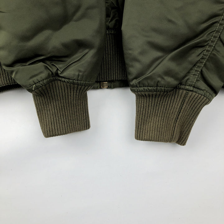 Civilian Alpha ALPHA padded military flight jacket, men's size L Nylon Khaki type Vintage Second Hand