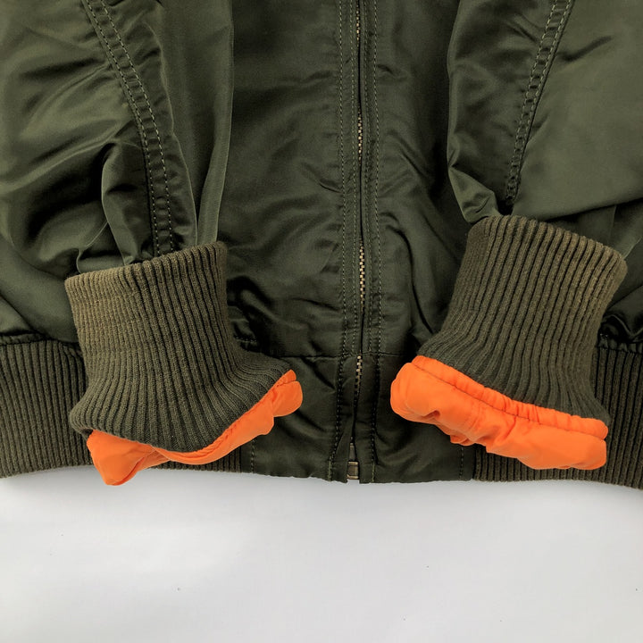 Civilian Alpha ALPHA padded military flight jacket, men's size L Nylon Khaki type Vintage Second Hand
