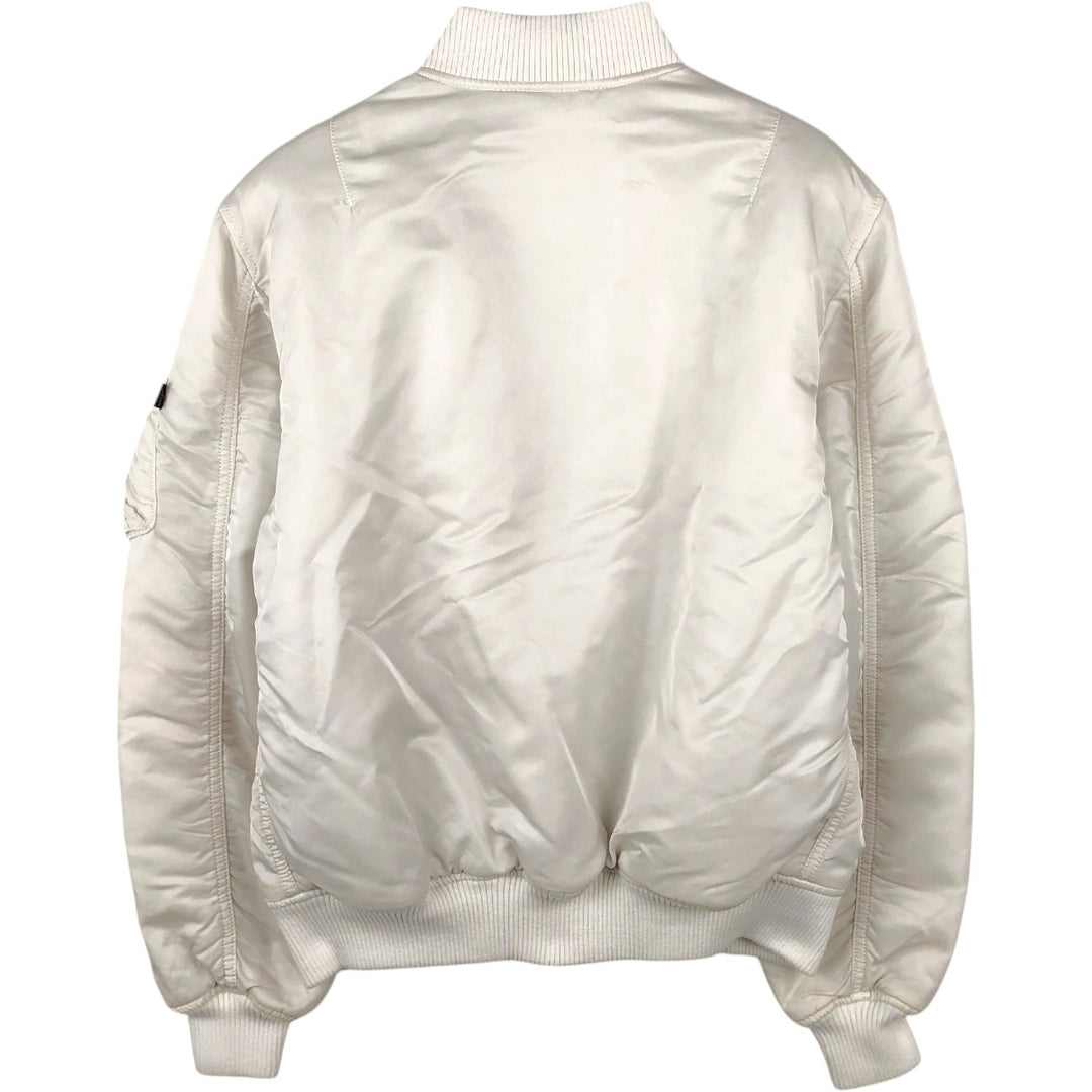 Civilian Alpha MA-1 style padded military flight jacket, men's size M Nylon white type Vintage Second Hand