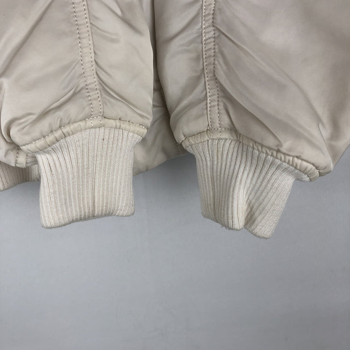 Civilian Alpha MA-1 style padded military flight jacket, men's size M Nylon white type Vintage Second Hand