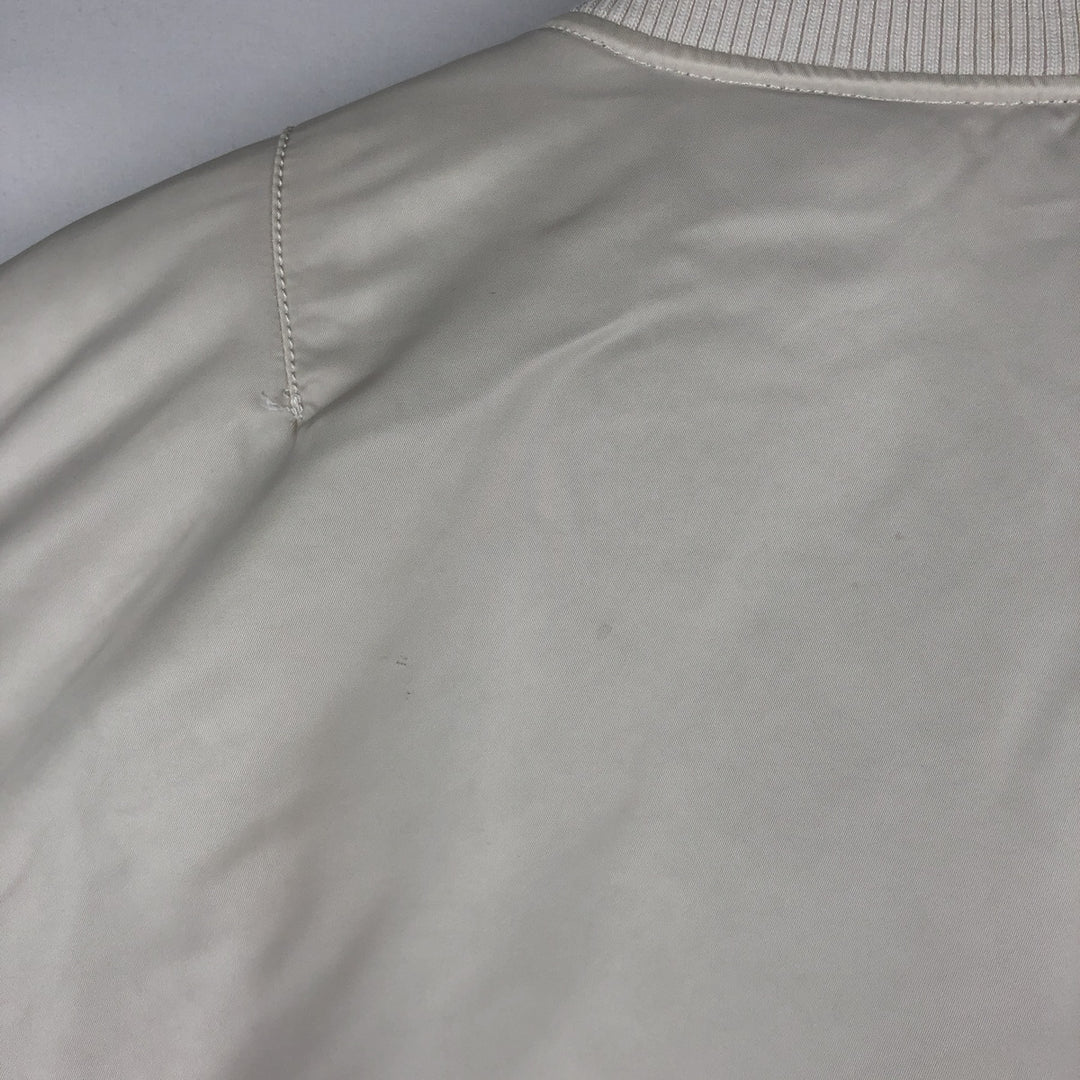 Civilian Alpha MA-1 style padded military flight jacket, men's size M Nylon white type Vintage Second Hand