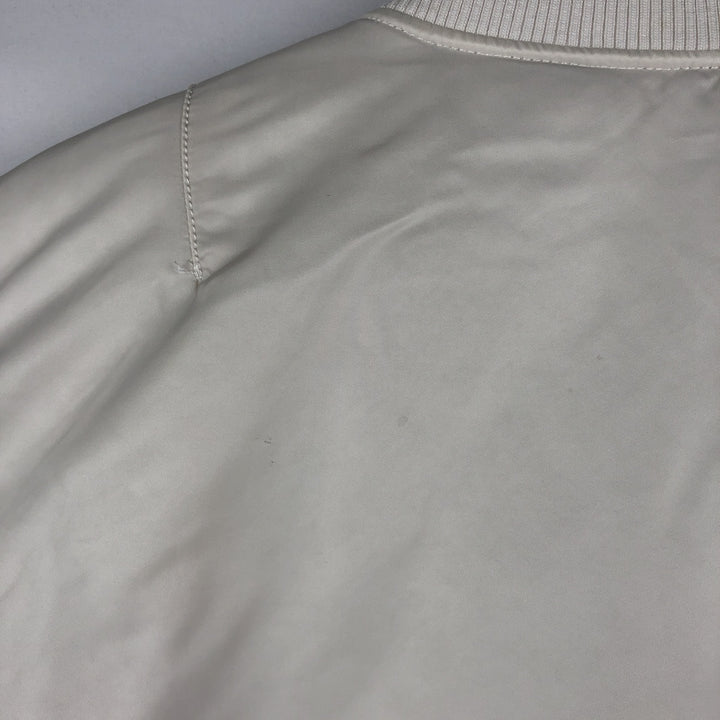 Civilian Alpha MA-1 style padded military flight jacket, men's size M Nylon white type Vintage Second Hand
