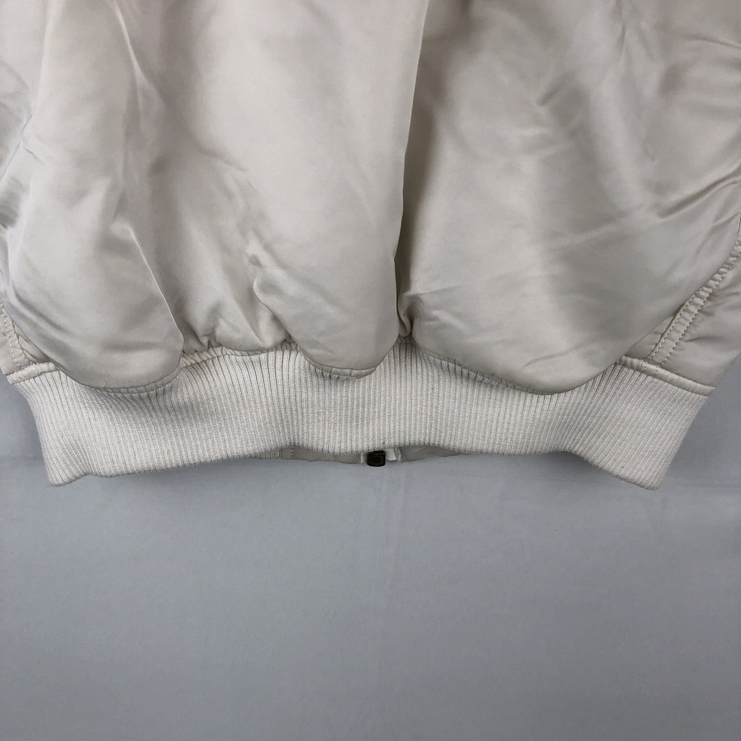 Civilian Alpha MA-1 style padded military flight jacket, men's size M Nylon white type Vintage Second Hand