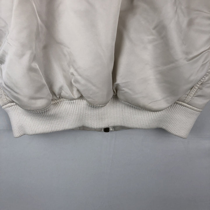 Civilian Alpha MA-1 style padded military flight jacket, men's size M Nylon white type Vintage Second Hand