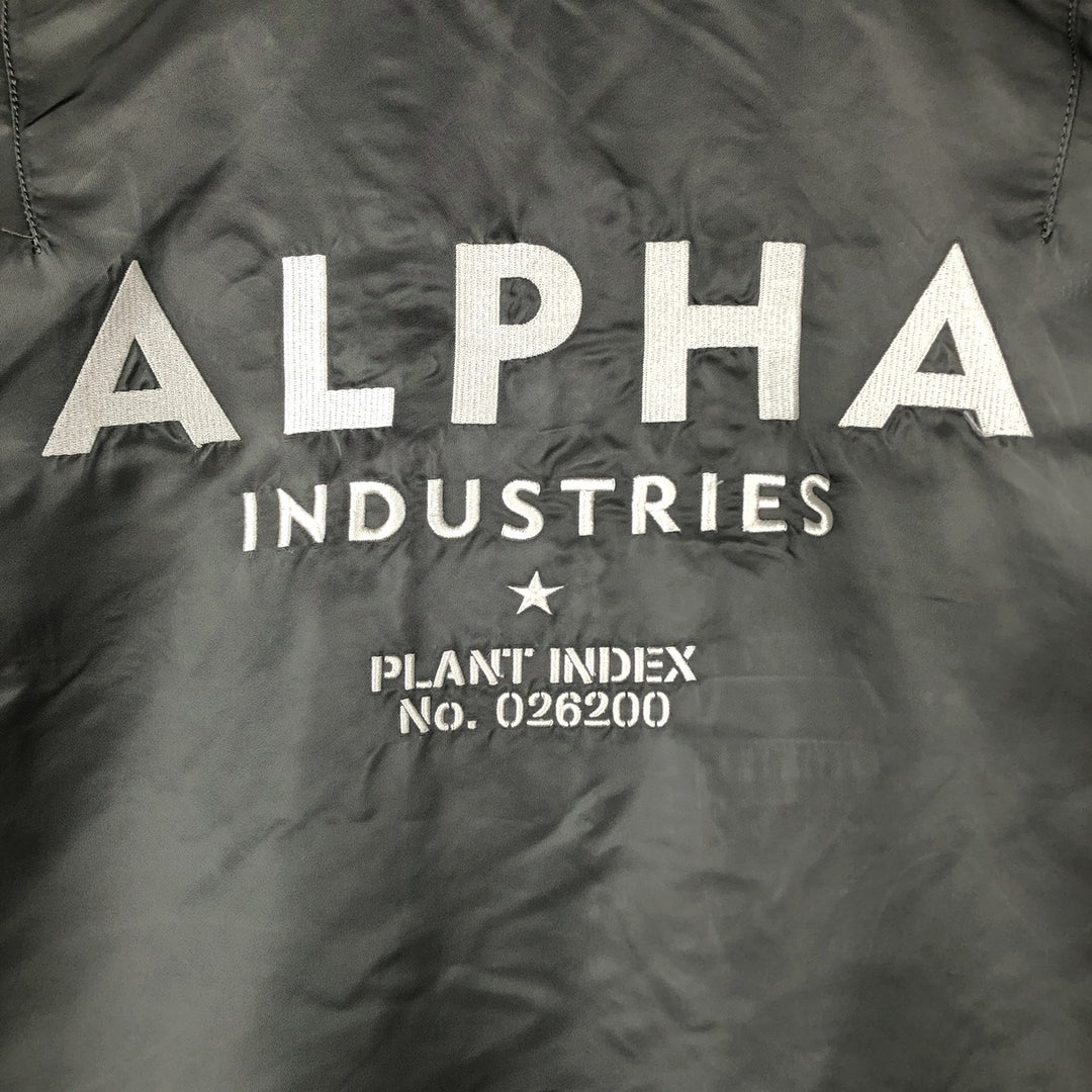 Civilian Alpha ALPHA Military Flight Jacket with Back Logo, Men's Size XL (approx.) Nylon Khaki type Vintage Second Hand