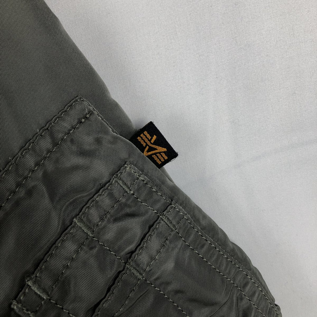 Civilian Alpha ALPHA Military Flight Jacket with Back Logo, Men's Size XL (approx.) Nylon Khaki type Vintage Second Hand