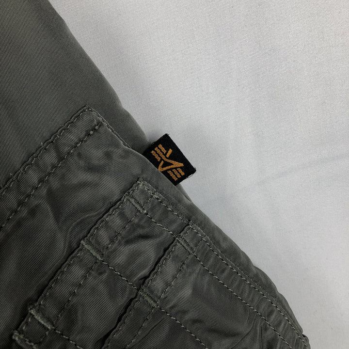 Civilian Alpha ALPHA Military Flight Jacket with Back Logo, Men's Size XL (approx.) Nylon Khaki type Vintage Second Hand