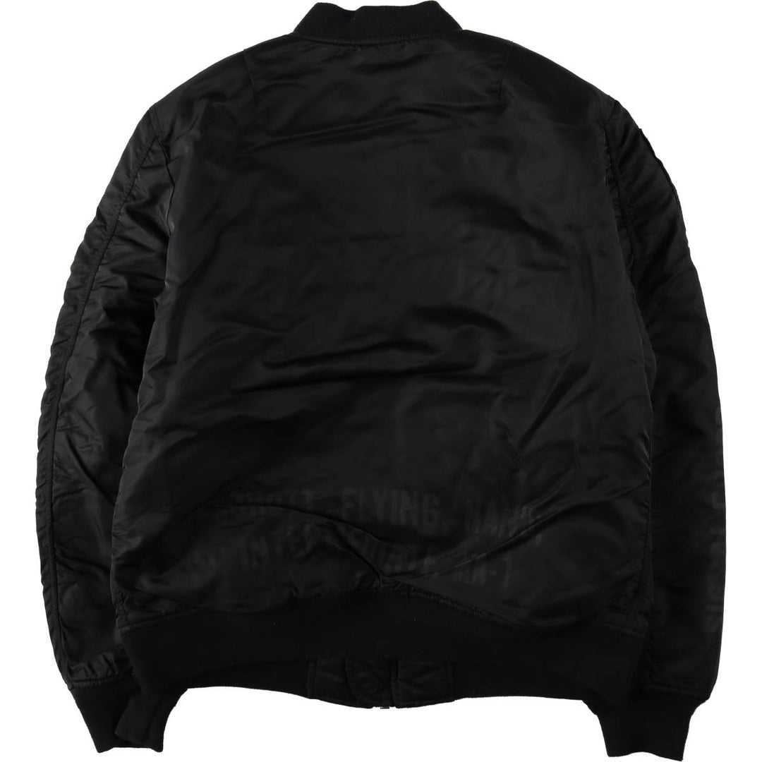 Civilian-made Schott TYPE-U padded military flight jacket, men's size XL equivalent. Nylon black type Vintage Second Hand