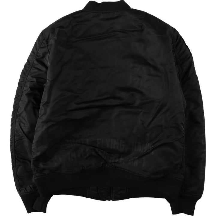 Civilian-made Schott TYPE-U padded military flight jacket, men's size XL equivalent. Nylon black type Vintage Second Hand