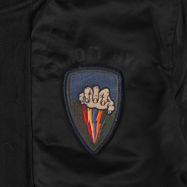 Civilian-made Schott TYPE-U padded military flight jacket, men's size XL equivalent. Nylon black type Vintage Second Hand