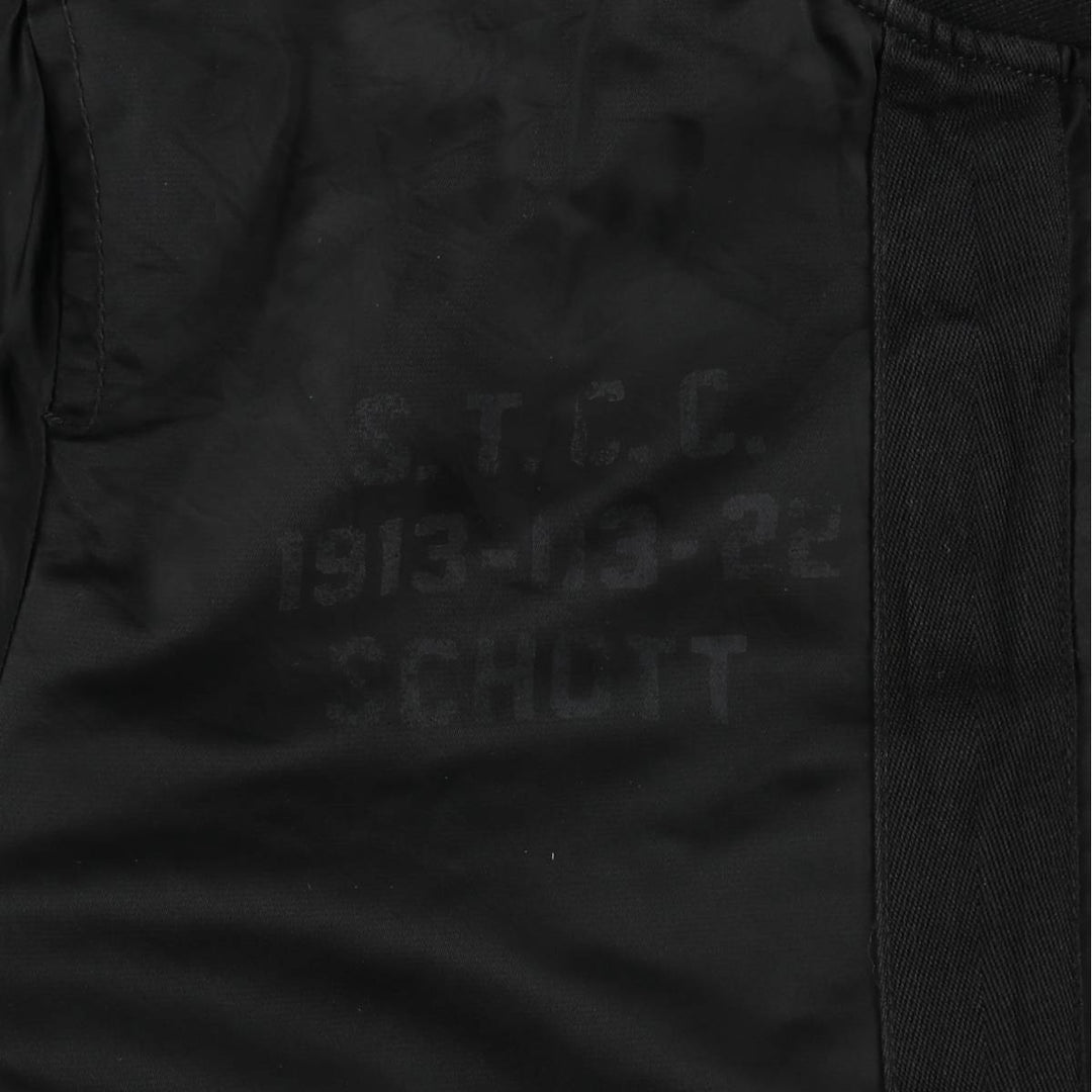 Civilian-made Schott TYPE-U padded military flight jacket, men's size XL equivalent. Nylon black type Vintage Second Hand