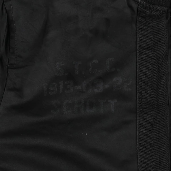 Civilian-made Schott TYPE-U padded military flight jacket, men's size XL equivalent. Nylon black type Vintage Second Hand
