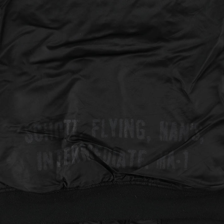 Civilian-made Schott TYPE-U padded military flight jacket, men's size XL equivalent. Nylon black type Vintage Second Hand