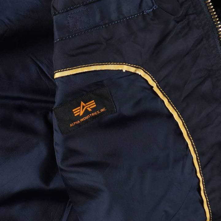 Civilian Alpha MA-1 Military Flight Jacket, Men's Size L Nylon navy blue type Vintage Second Hand