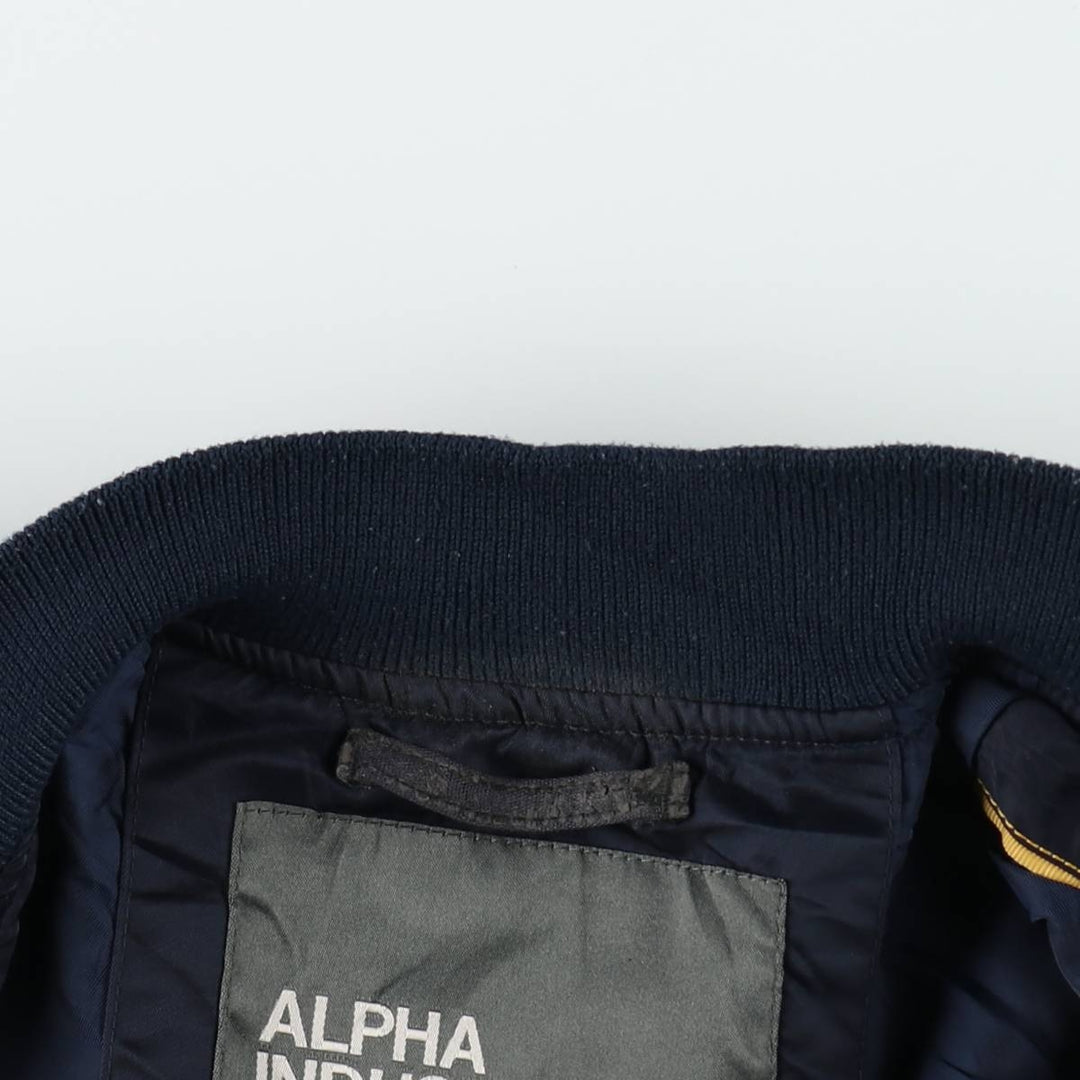 Civilian Alpha MA-1 Military Flight Jacket, Men's Size L Nylon navy blue type Vintage Second Hand