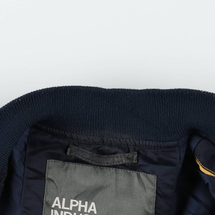 Civilian Alpha MA-1 Military Flight Jacket, Men's Size L Nylon navy blue type Vintage Second Hand