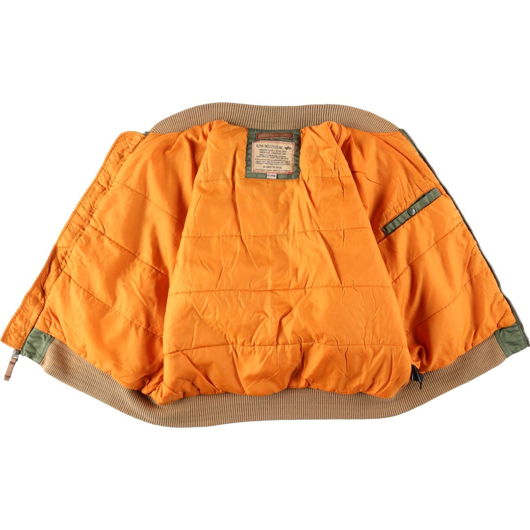 Civilian Alpha MA-1 style padded military flight jacket, men's size XXL unclear Khaki type Vintage Second Hand