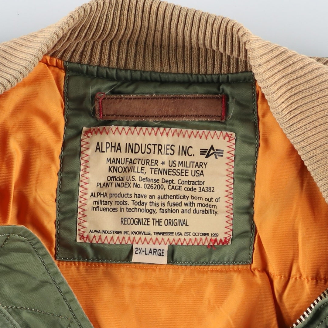 Civilian Alpha MA-1 style padded military flight jacket, men's size XXL unclear Khaki type Vintage Second Hand