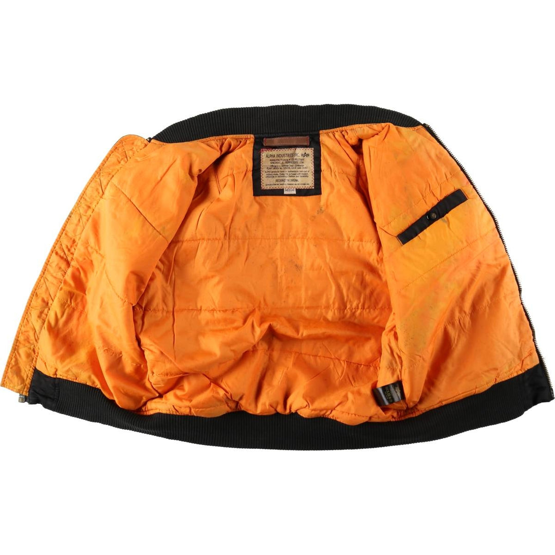 Alpha Industries MA-1 type NASA insulated military flight jacket, men's size M equivalent. Nylon black type Vintage Second Hand