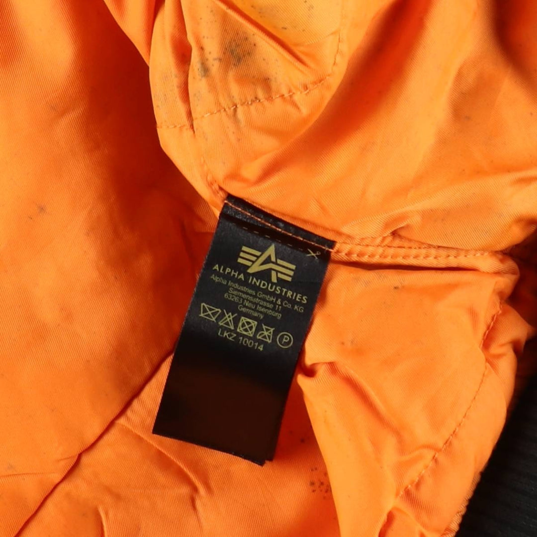 Alpha Industries MA-1 type NASA insulated military flight jacket, men's size M equivalent. Nylon black type Vintage Second Hand