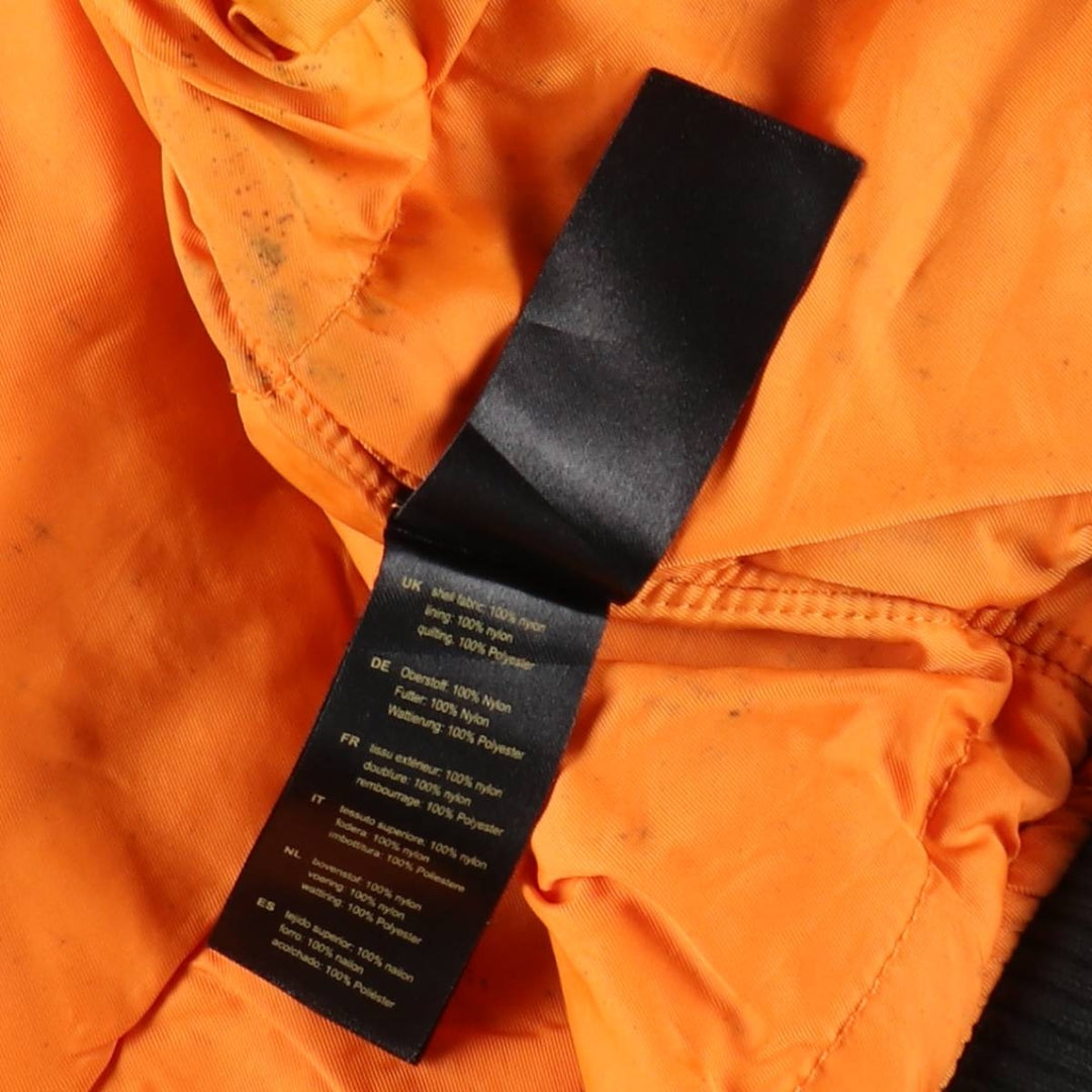 Alpha Industries MA-1 type NASA insulated military flight jacket, men's size M equivalent. Nylon black type Vintage Second Hand