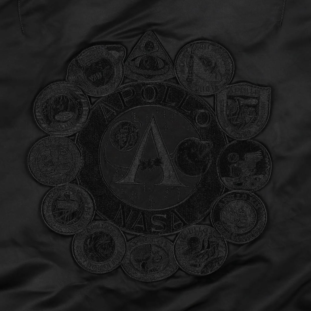 Alpha Industries MA-1 type NASA insulated military flight jacket, men's size M equivalent. Nylon black type Vintage Second Hand
