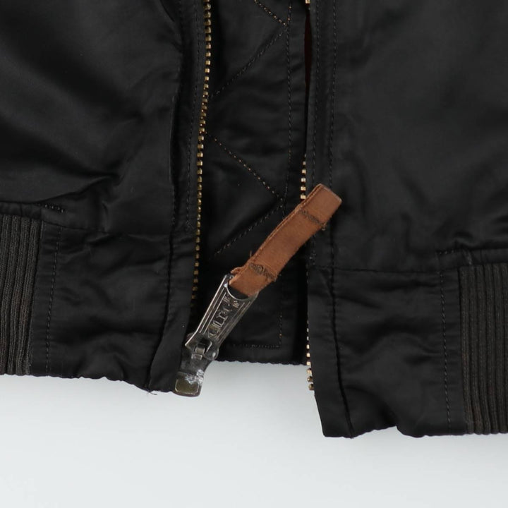 Alpha Industries MA-1 type NASA insulated military flight jacket, men's size M equivalent. Nylon black type Vintage Second Hand