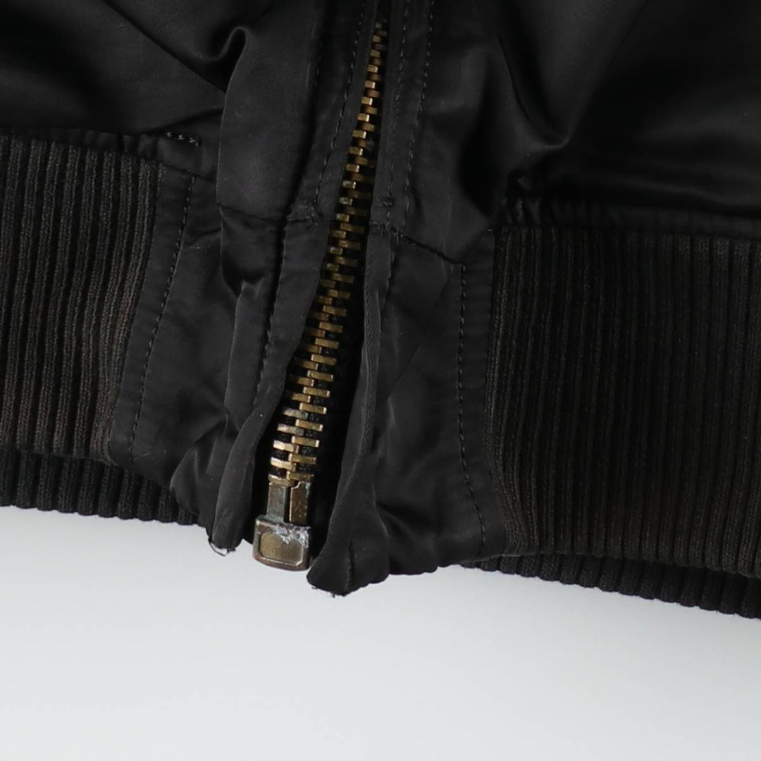 Alpha Industries MA-1 type NASA insulated military flight jacket, men's size M equivalent. Nylon black type Vintage Second Hand
