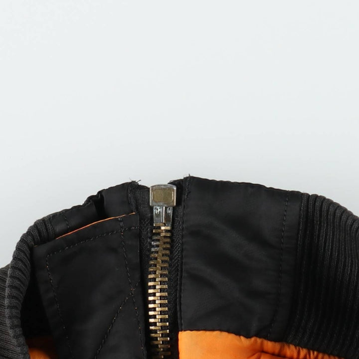 Alpha Industries MA-1 type NASA insulated military flight jacket, men's size M equivalent. Nylon black type Vintage Second Hand