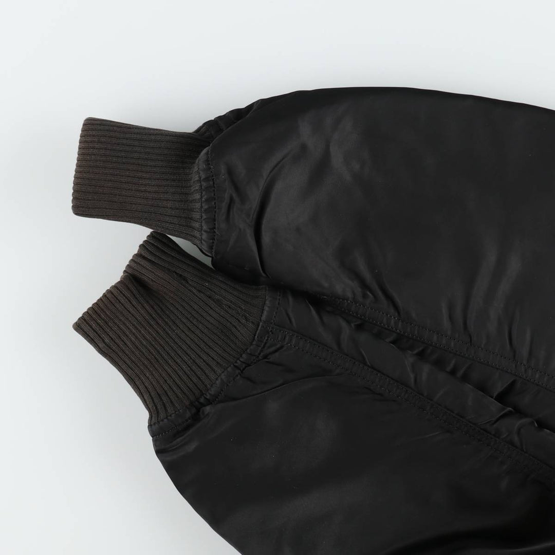 Alpha Industries MA-1 type NASA insulated military flight jacket, men's size M equivalent. Nylon black type Vintage Second Hand