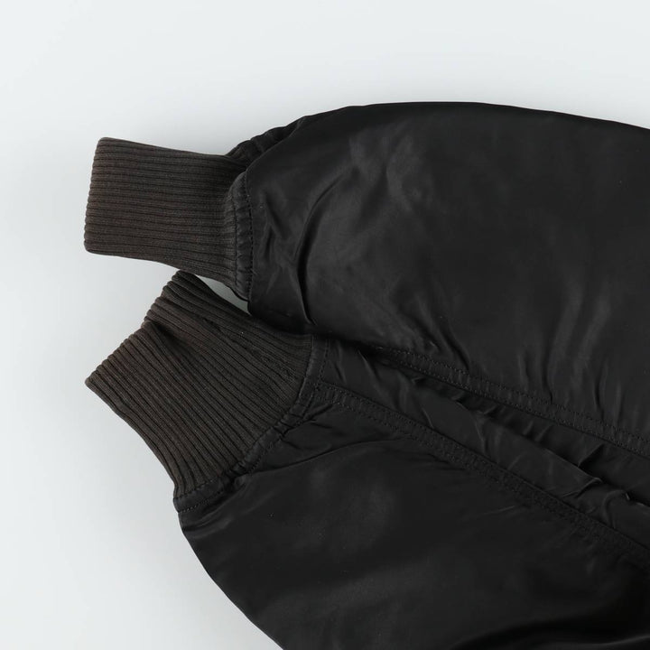 Alpha Industries MA-1 type NASA insulated military flight jacket, men's size M equivalent. Nylon black type Vintage Second Hand