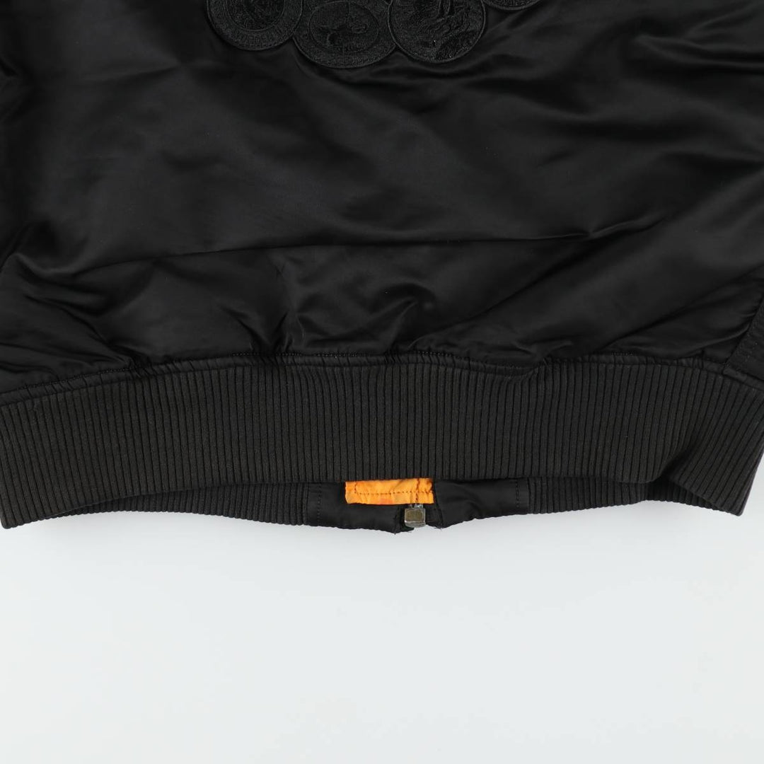 Alpha Industries MA-1 type NASA insulated military flight jacket, men's size M equivalent. Nylon black type Vintage Second Hand