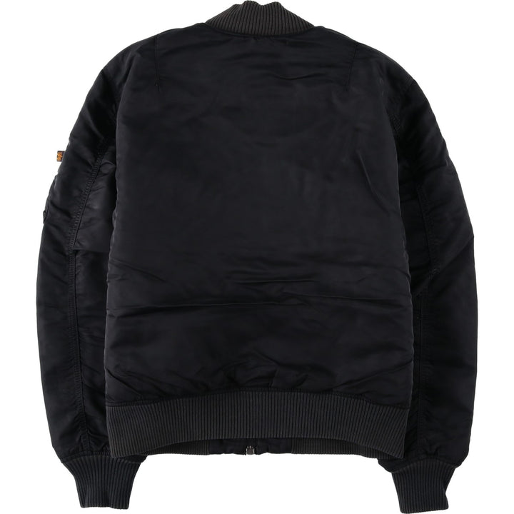 Civilian Alpha MA-1 style padded military flight jacket, men's size L Nylon black type Vintage Second Hand
