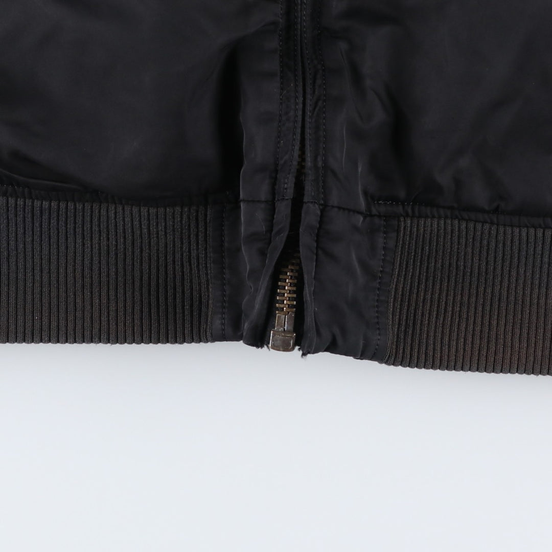 Civilian Alpha MA-1 style padded military flight jacket, men's size L Nylon black type Vintage Second Hand