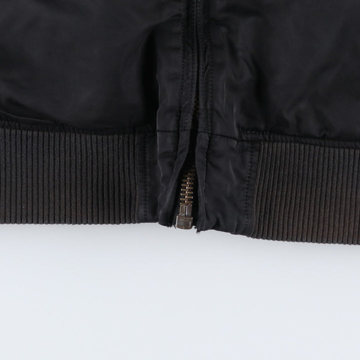 Civilian Alpha MA-1 style padded military flight jacket, men's size L Nylon black type Vintage Second Hand