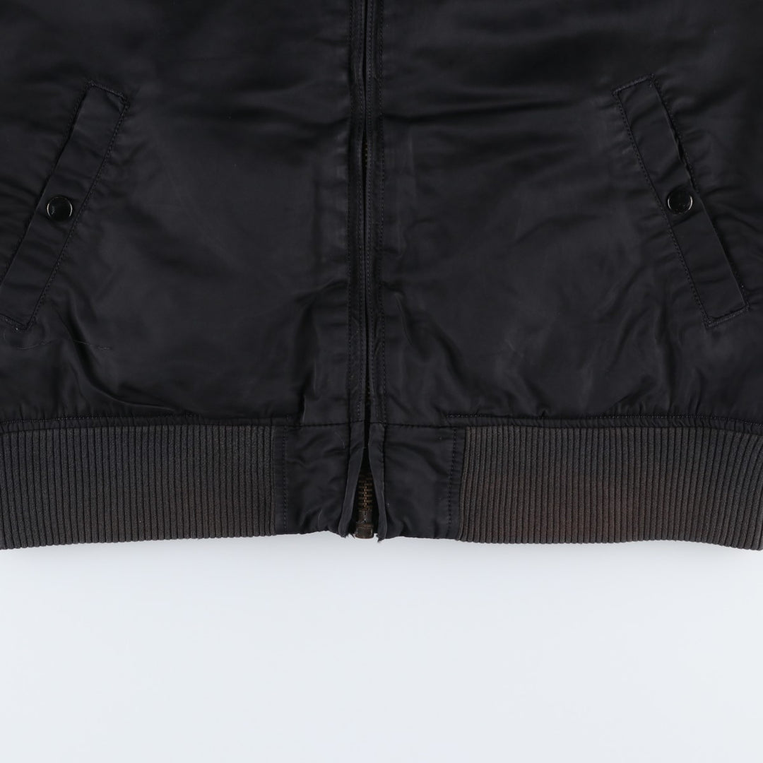 Civilian Alpha MA-1 style padded military flight jacket, men's size L Nylon black type Vintage Second Hand