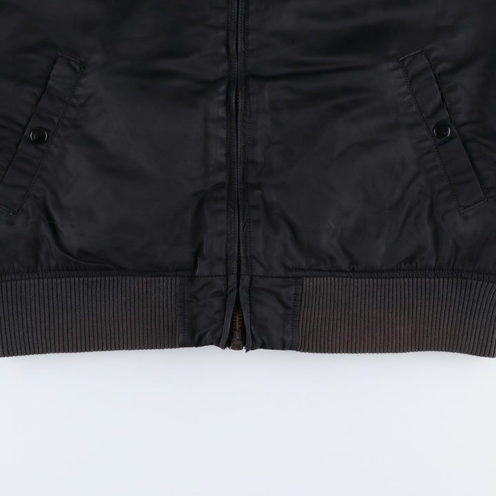 Civilian Alpha MA-1 style padded military flight jacket, men's size L Nylon black type Vintage Second Hand