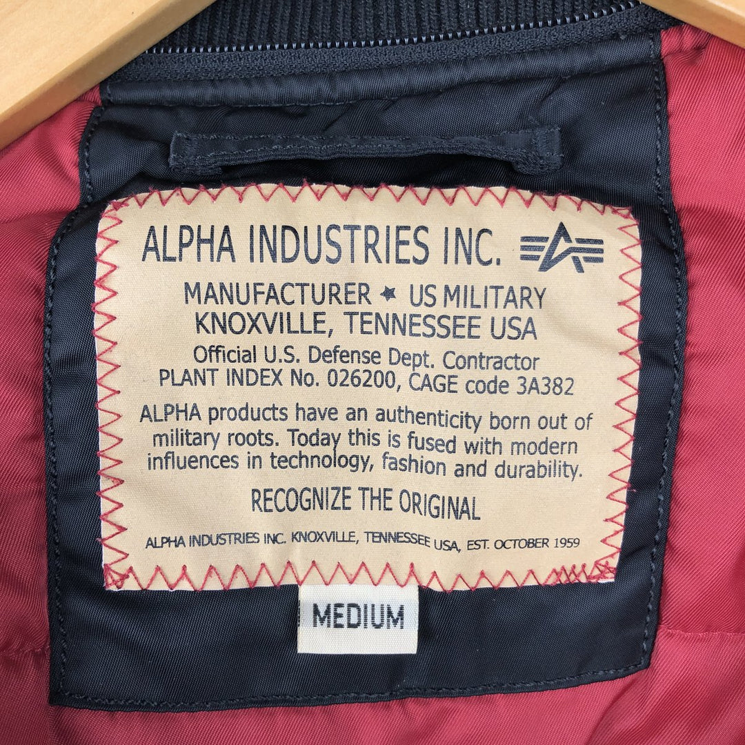 Alpha ALPHA military flight jacket with padding, size M (civilian product) Nylon black type Vintage Second Hand