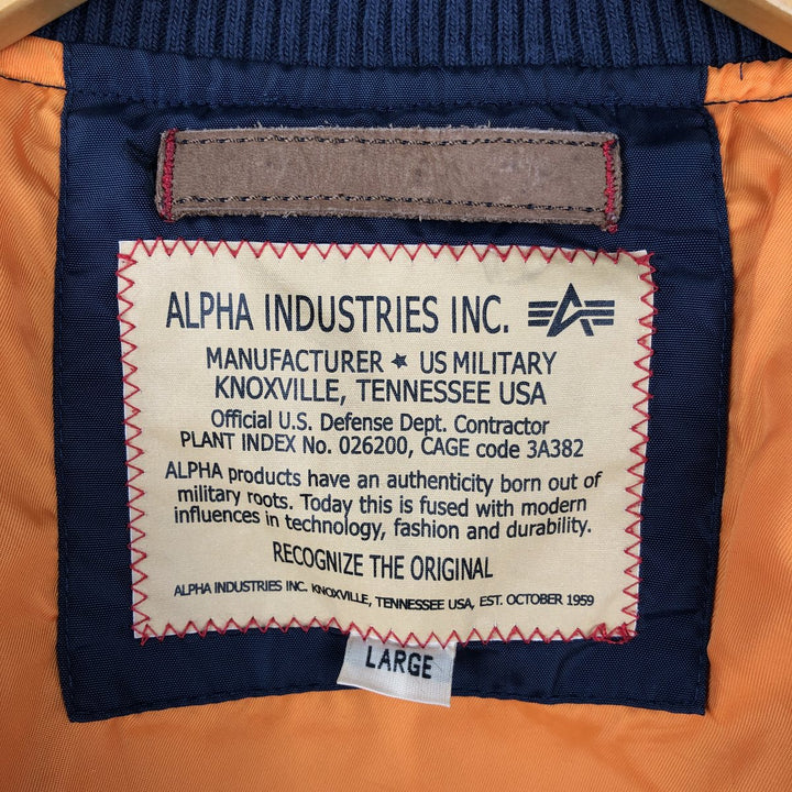 Civilian Alpha ALPHA Military Flight Jacket, Men's Size L (equivalent) Nylon navy blue type Vintage Second Hand