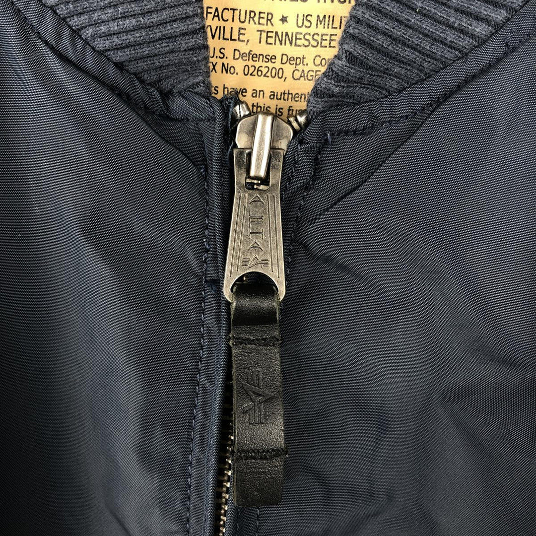 Civilian Alpha ALPHA Military Flight Jacket, Men's Size L (equivalent) Nylon navy blue type Vintage Second Hand