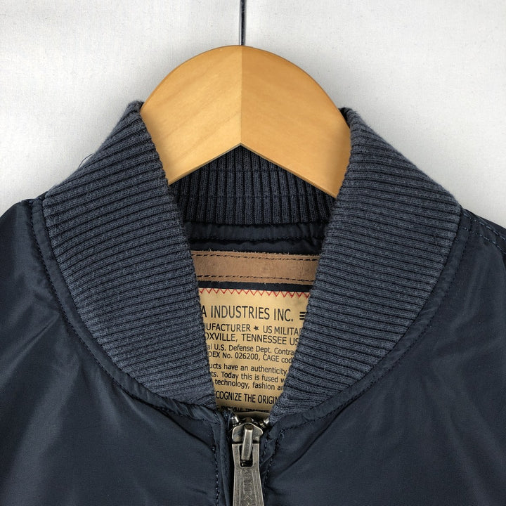 Civilian Alpha ALPHA Military Flight Jacket, Men's Size L (equivalent) Nylon navy blue type Vintage Second Hand