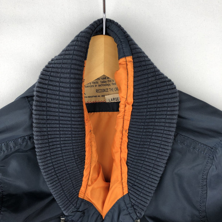 Civilian Alpha ALPHA Military Flight Jacket, Men's Size L (equivalent) Nylon navy blue type Vintage Second Hand