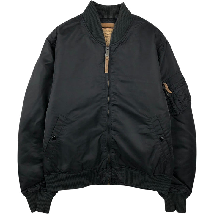 Alpha ALPHA Men's Padded Military Flight Jacket (Size XL) Nylon black type Vintage Second Hand