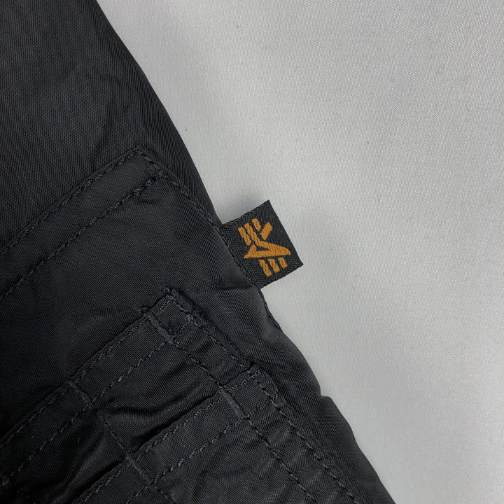 Alpha ALPHA Men's Padded Military Flight Jacket (Size XL) Nylon black type Vintage Second Hand