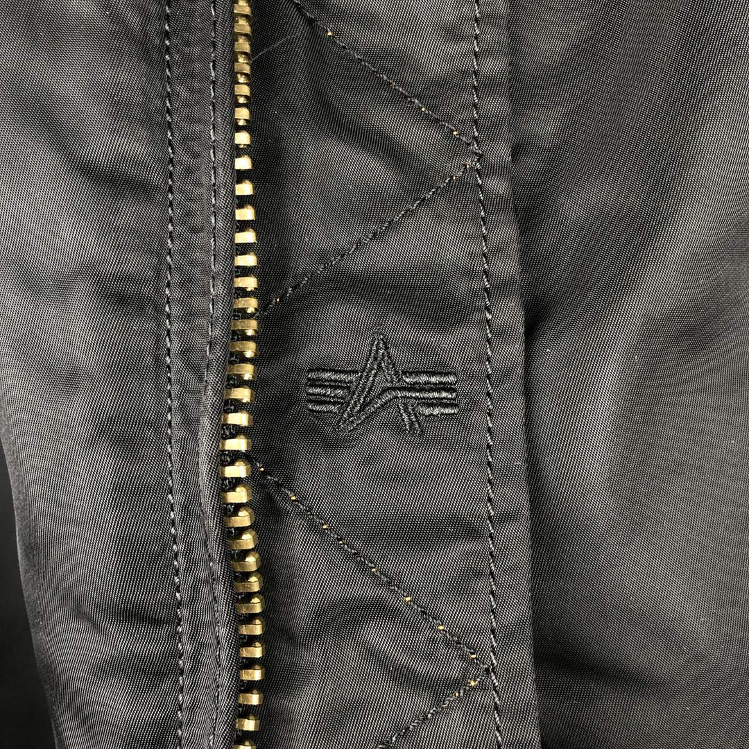 Alpha ALPHA Men's Padded Military Flight Jacket (Size XL) Nylon black type Vintage Second Hand