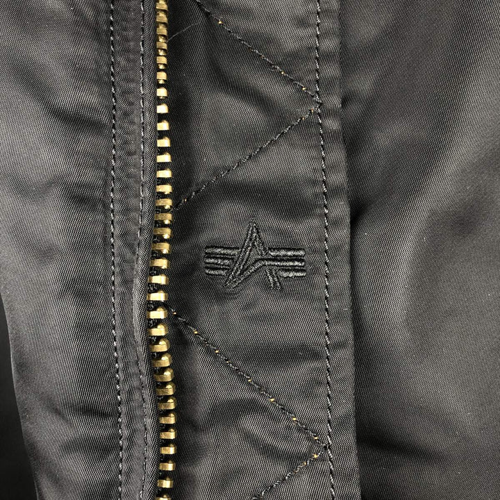 Alpha ALPHA Men's Padded Military Flight Jacket (Size XL) Nylon black type Vintage Second Hand